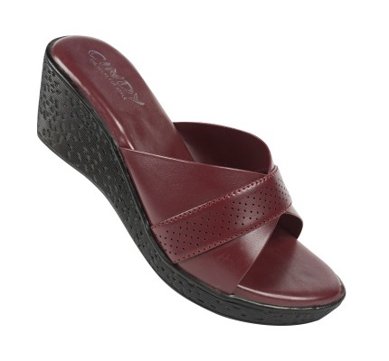 Maroon Chic Rise Women Wedges Cindy Footwears
